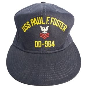 Vintage USS Paul F Foster DD-964 Embroidered Navy Naval Military Ball Cap Hat